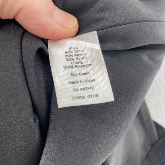 Talbots Skirt Womens 2 Petite Blue Black Polka Dot Wool Blend Pencil Above Knee - Picture 9 of 10